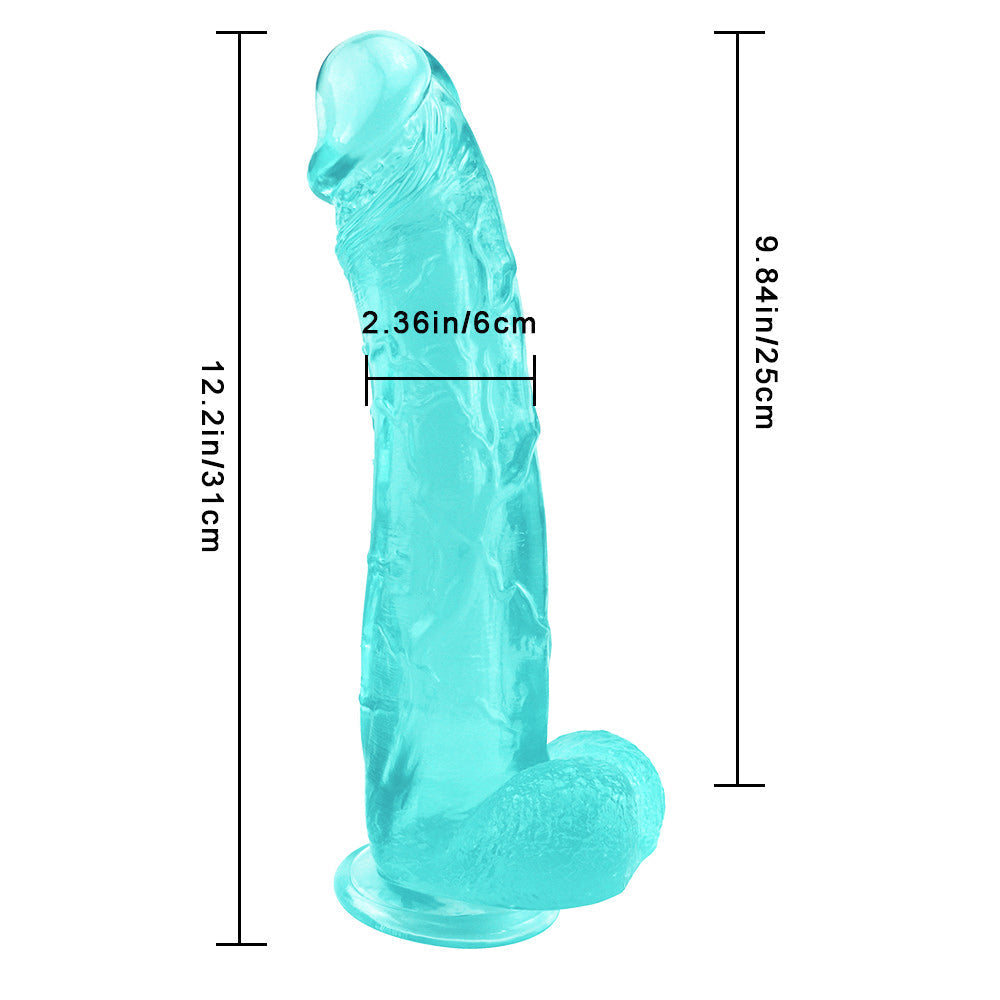 31 CM Vert Géant Épais Gode Jelly