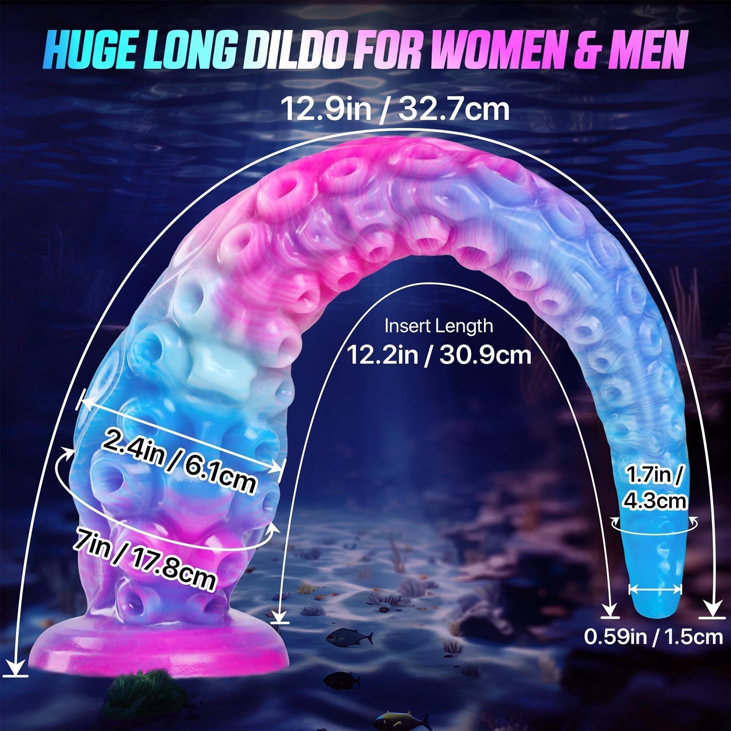 32.7 CM Fantaisie Silicone Long Gode Tentacule