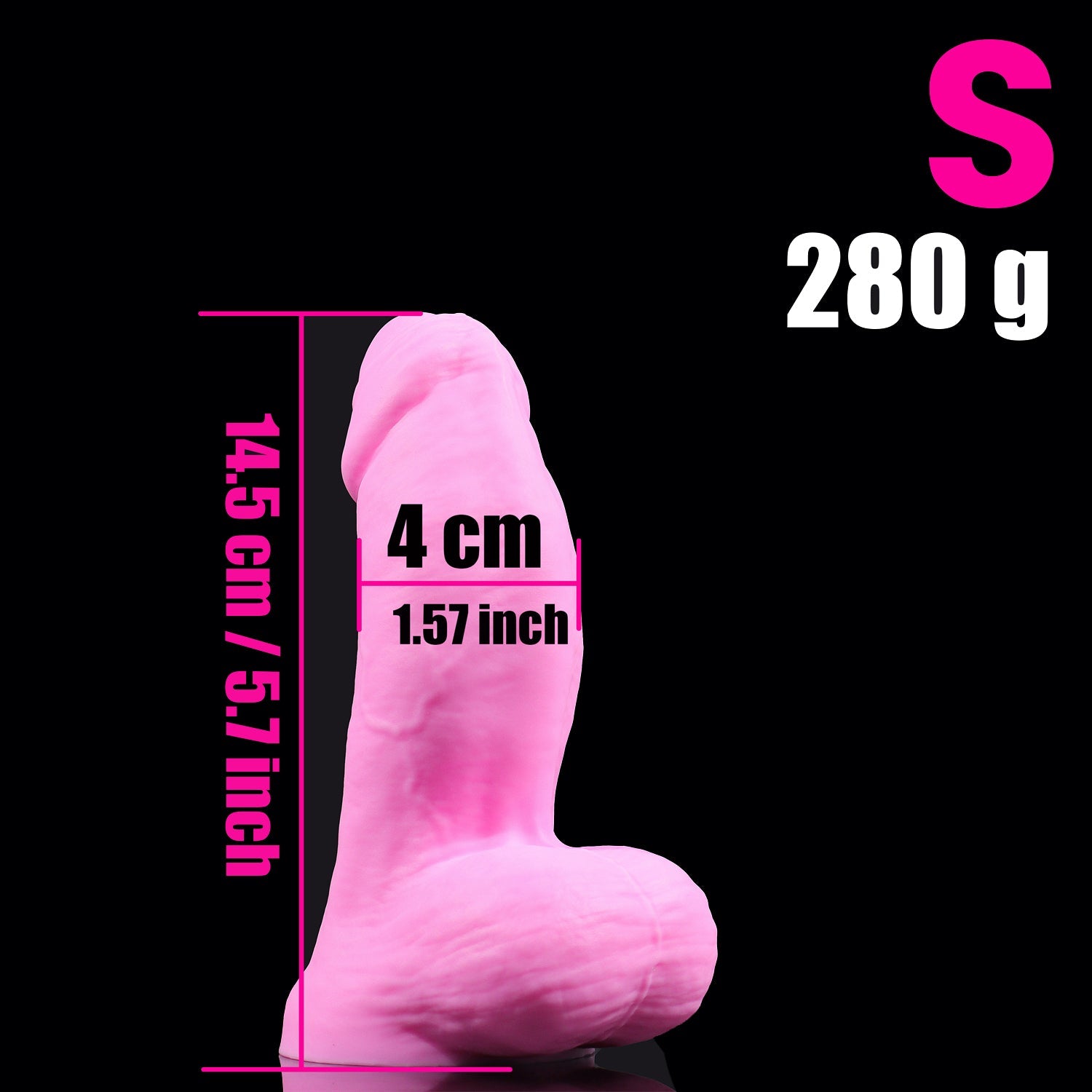 Gros gode Rose En Silicne Avec Prépuce
