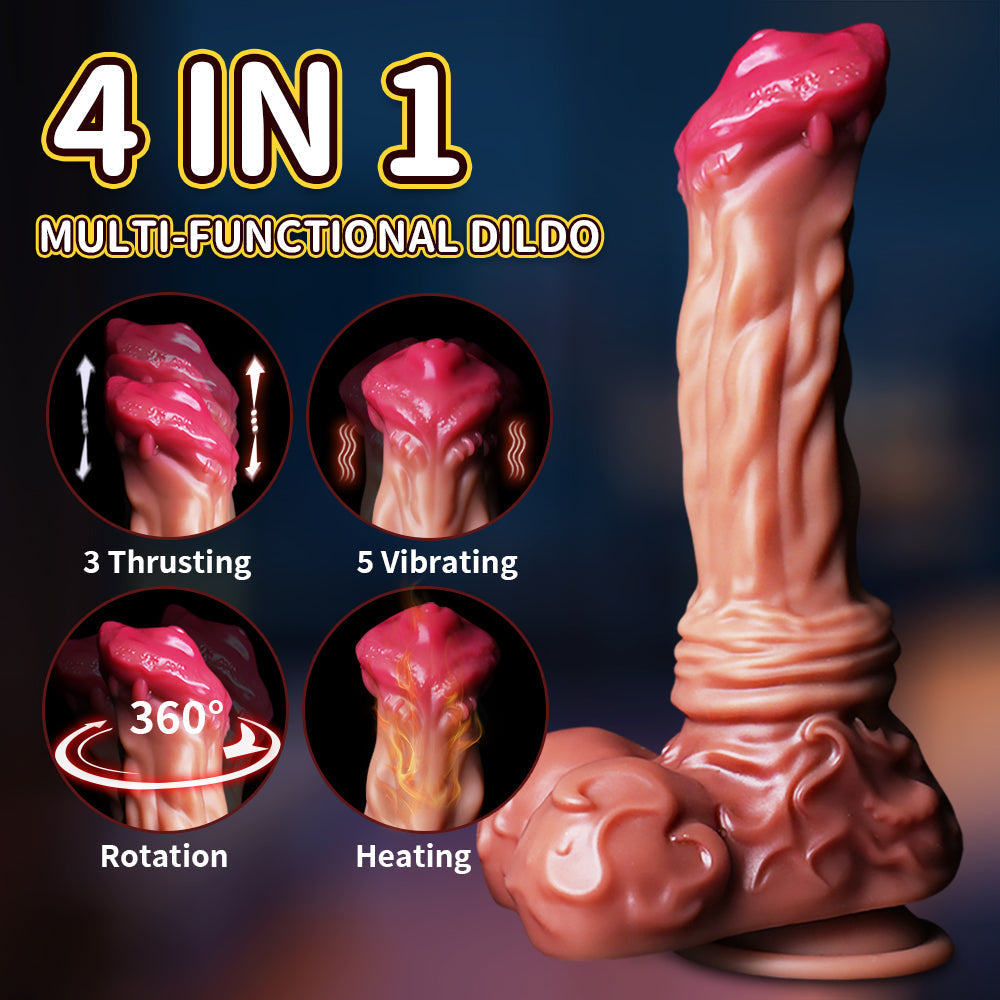 23 cm 4 en 1 Va-et-Vient Cheval Gode avec telecommande