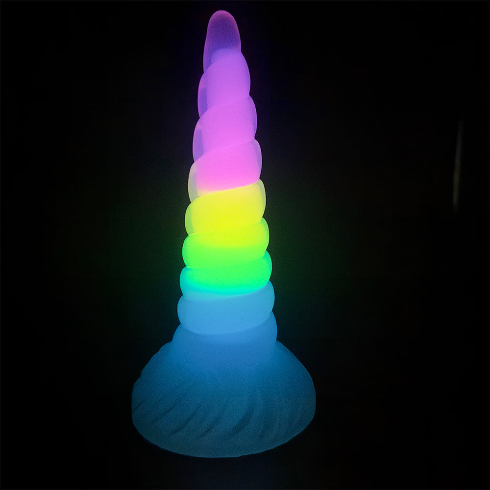 Gode Licorne Lumineux Arc-en-Ciel en Silicone  20.3 cm