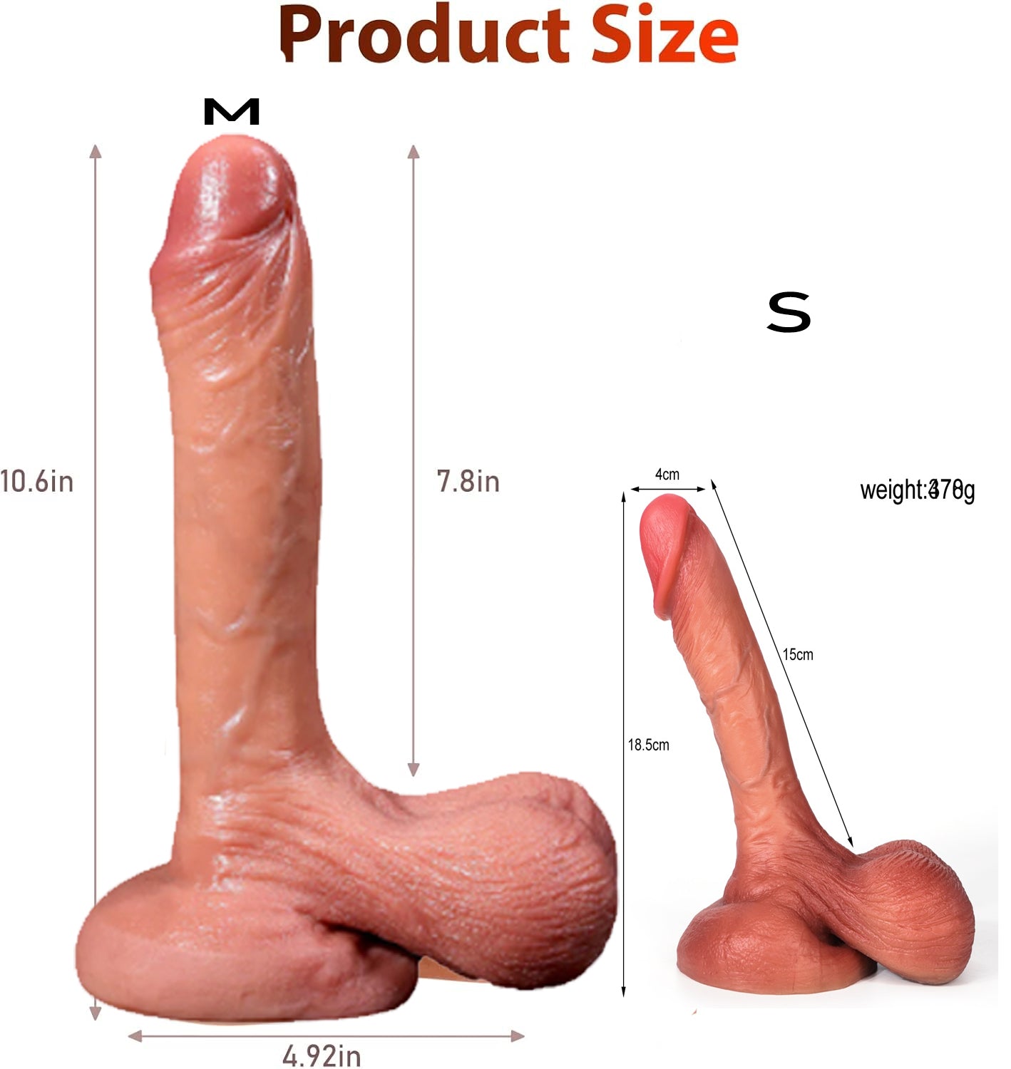 Gode Realiste Mou De 27CM Avec Testicules