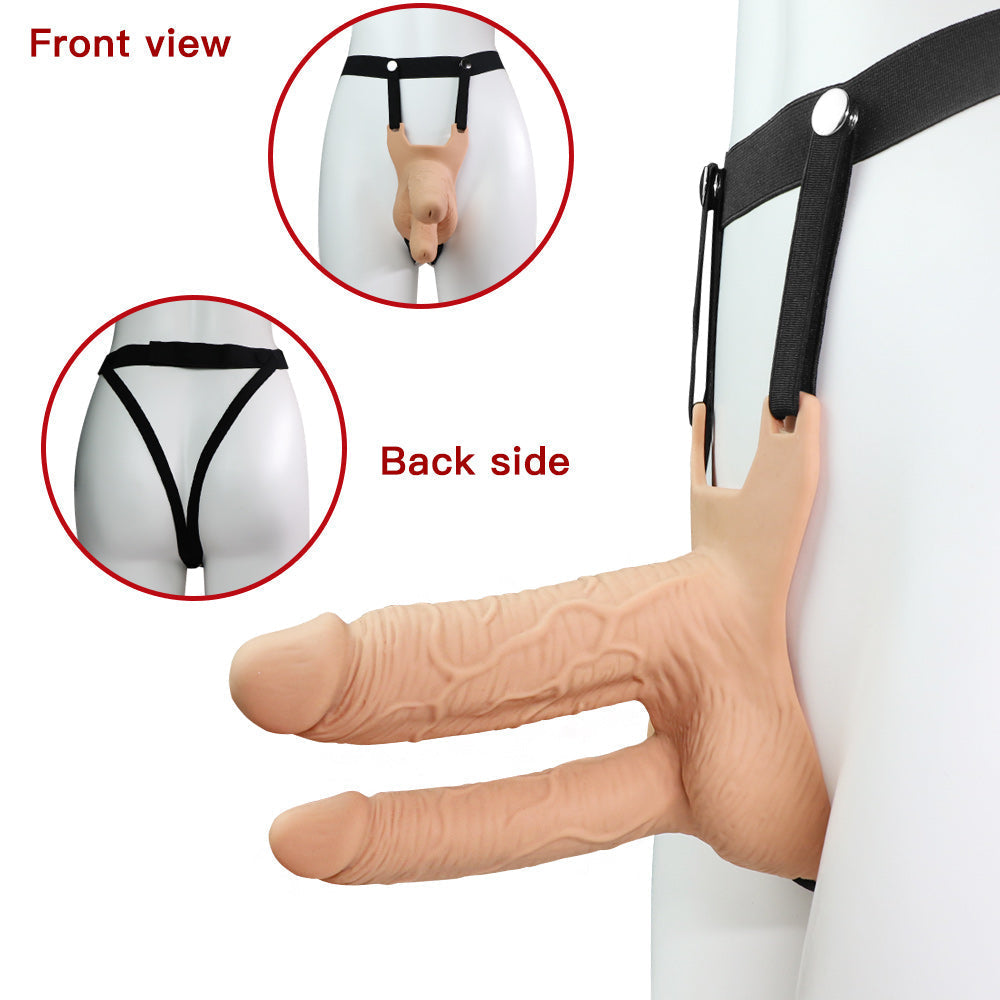 Gode Double Pénétration Vibrant Ceinture Creux
