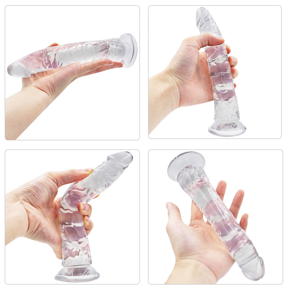 21,5 CM Réaliste Transparent Texturé Gode Jelly