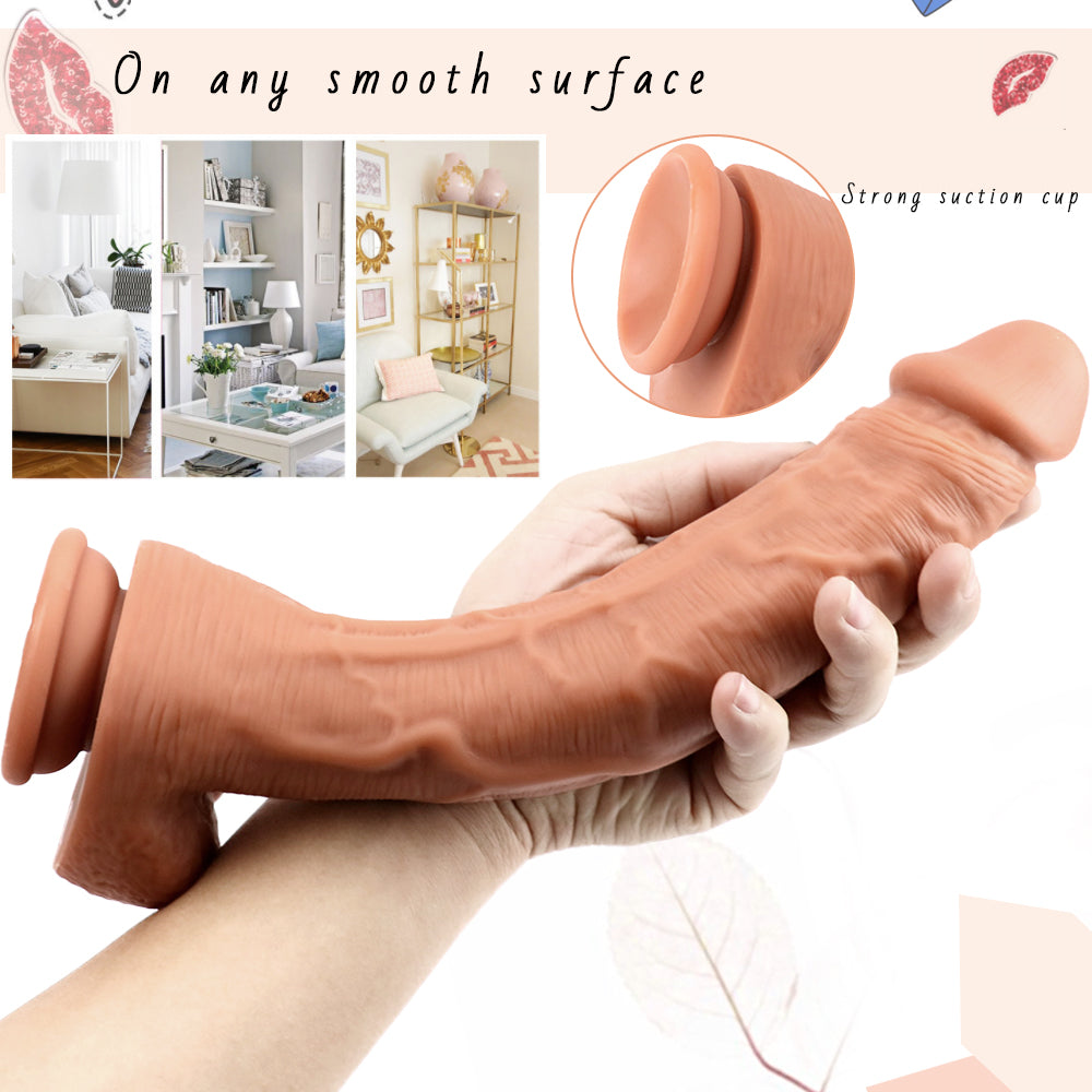 30 CM Long Souple Réaliste Courbé Gode Geant