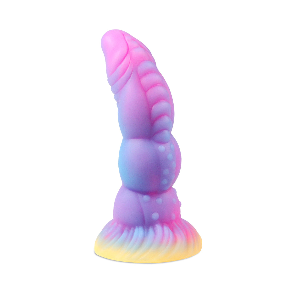 Gode Dragon Courbé Lumineux en Silicone 20 cm
