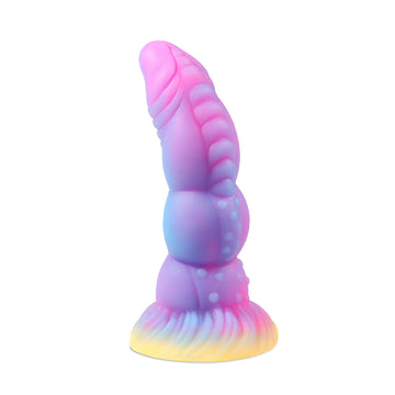 Gode Dragon Courbé Lumineux en Silicone 20 cm