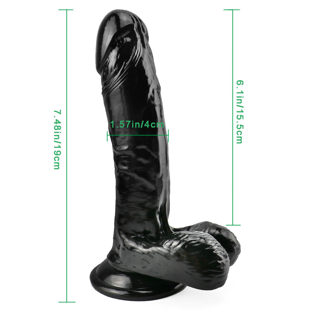 19 CM Noir Petit Courbé Gode Réaliste