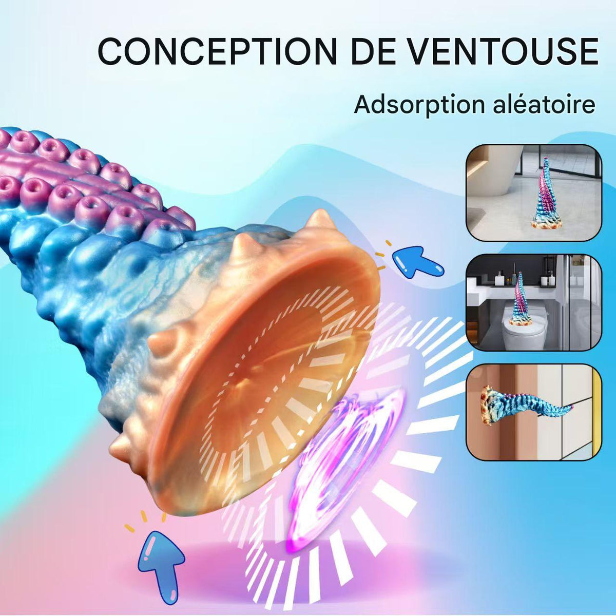 25 cm Distorsion Silicone Gode Tentacule Monster