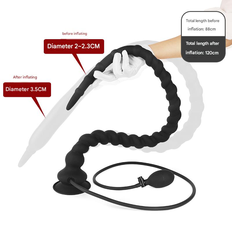 Noir Extra Long Silicone Plug Anal Gonflable