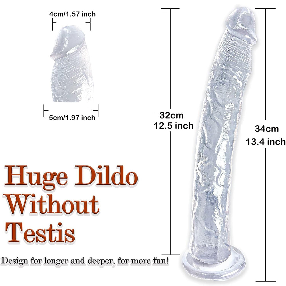 Gode Jelly Transparent Extra Long 34 cm