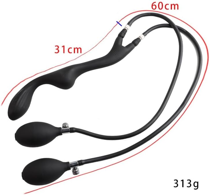 Plug Anal Gonflable Prostate avec Perles et Double Pompe
