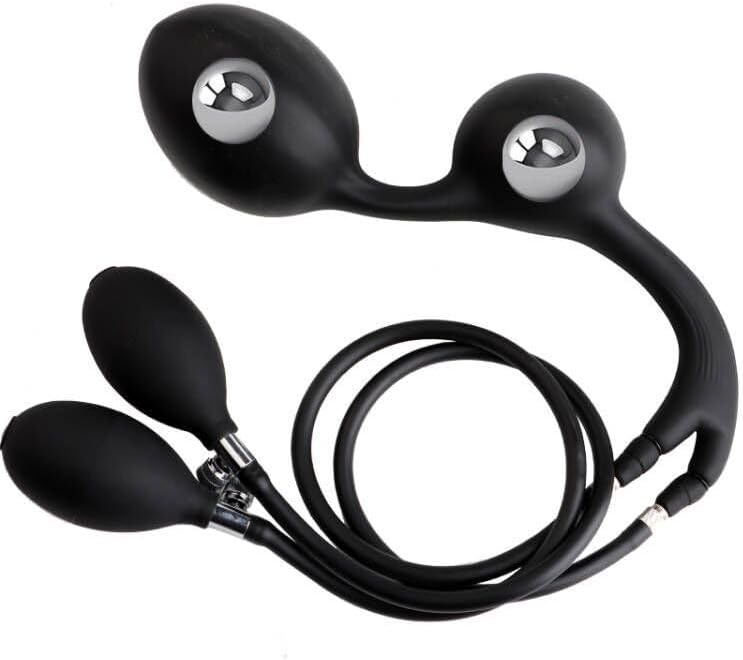 Plug Anal Gonflable Prostate avec Perles et Double Pompe