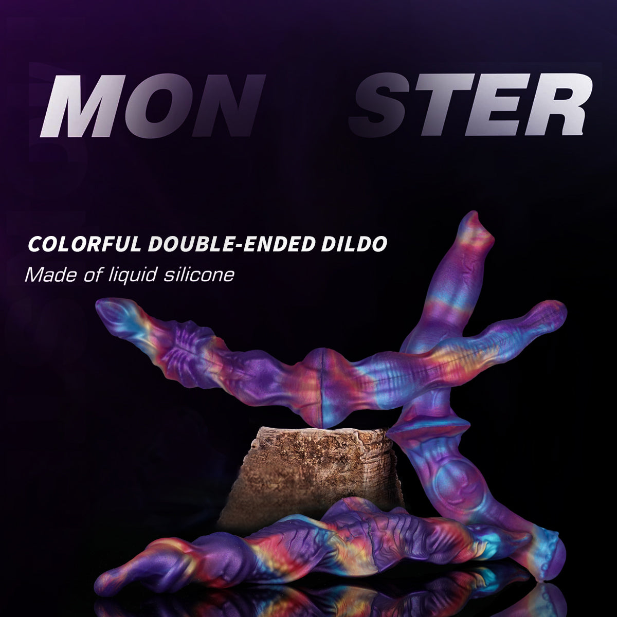 Gode Double Cheval Fantasy avec Nœud 35 cm