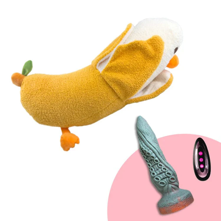 Peluche Canard Banane Discrète Avec Machine à Gode Va-et-vient