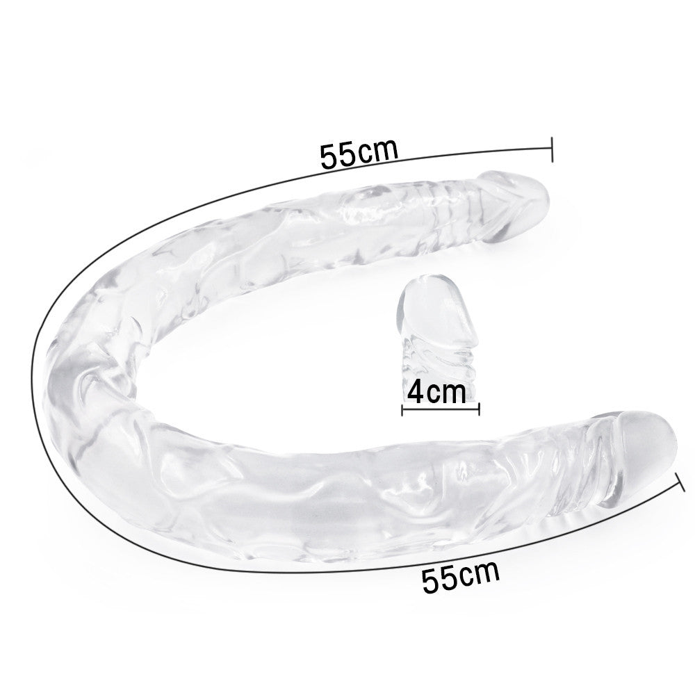 Double Gode Jelly Souple Transparent pour Couple 55 cm