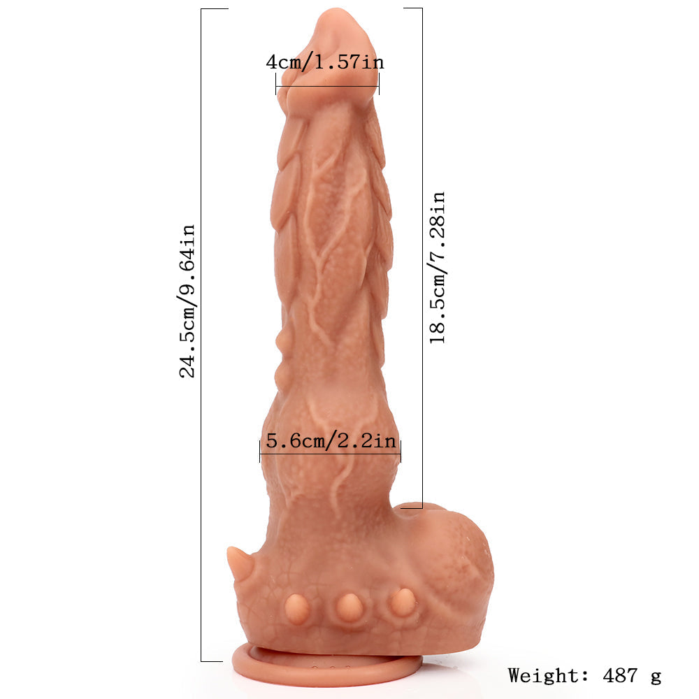 Gode Monstre 24,5 Cm À Pointes Avec Nœud