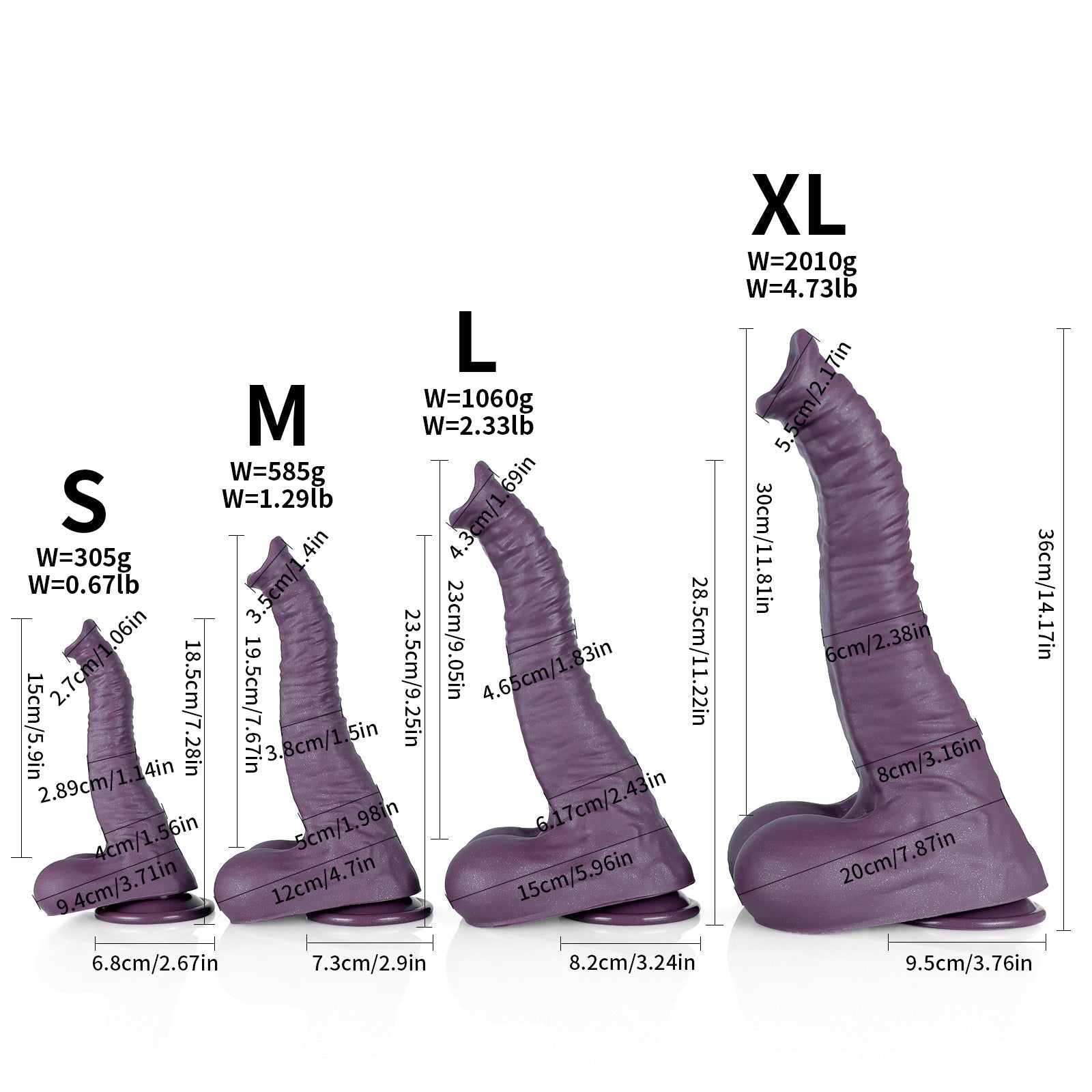 Gode Elephant Géant Violet Monstre Trompe