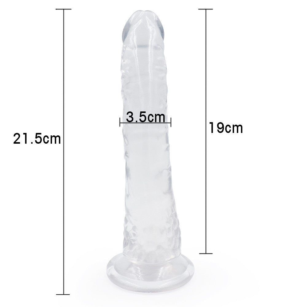 21,5 CM Réaliste Transparent Texturé Gode Jelly