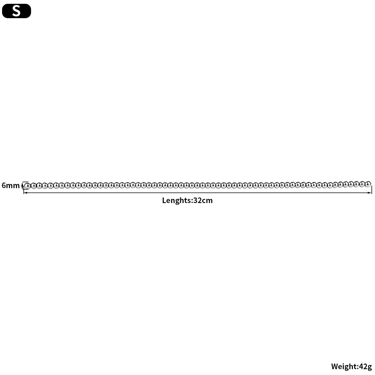 Plug Urétral Perlé en Acier Inoxydable 32 cm