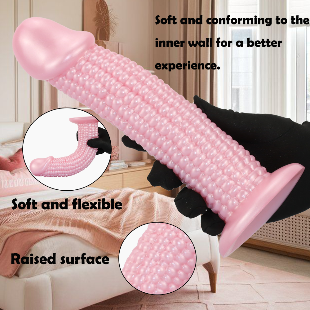 Gode Maïs Souple Texturé Anal Fantaisie avec Ventouse
