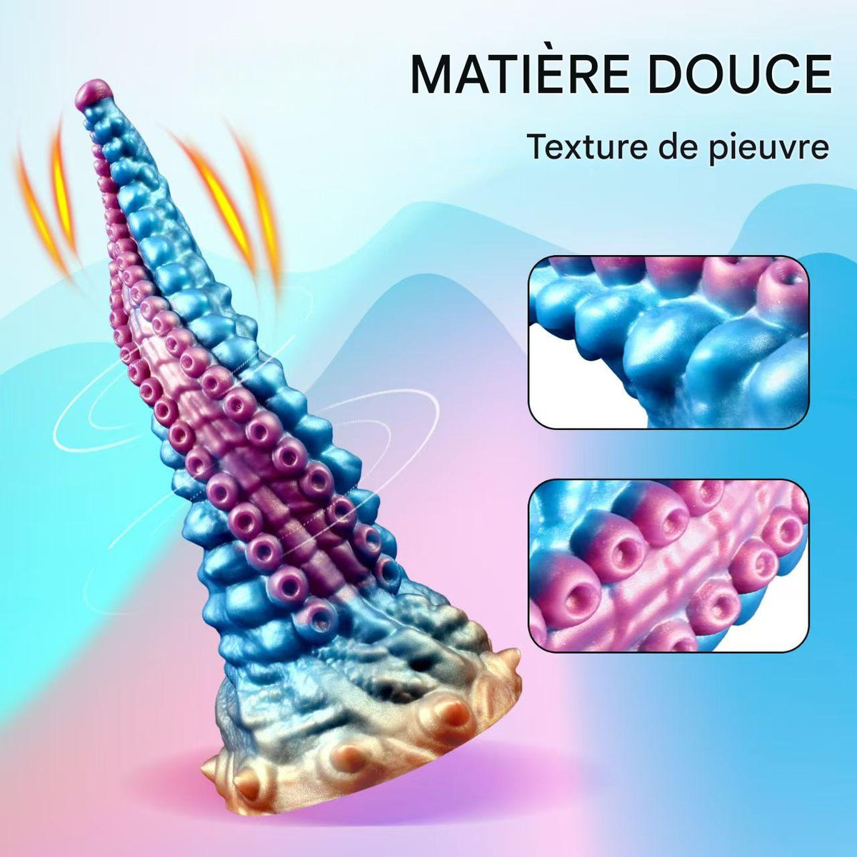 25 cm Distorsion Silicone Gode Tentacule Monster