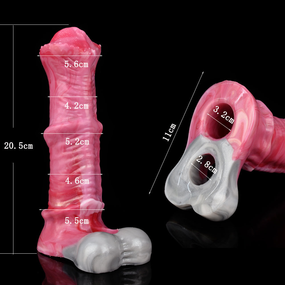 20,5 CM Rose Silicone Cheval Gaine à Pénis