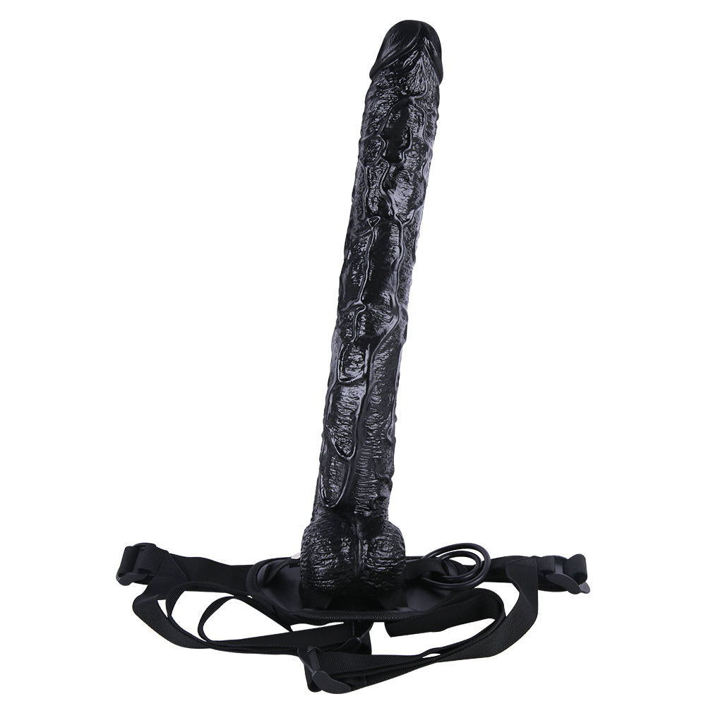 Gode Ceinture XXL Noir 43 cm avec Harnais