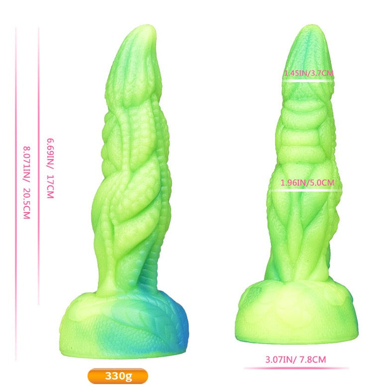 Gode Lumineux Tentacule Fantasy Vert Texturé