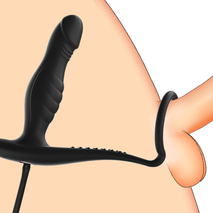 24,9 Cm Plug Anal Gonflable En Silicone Avec Anneau Pénien