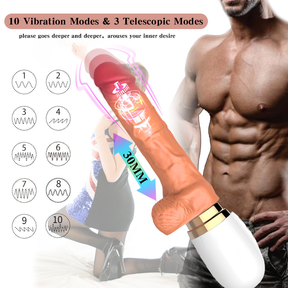 Gode Va-et-Vient Réaliste Vibrant avec Ventouse – Mini Sex Machine