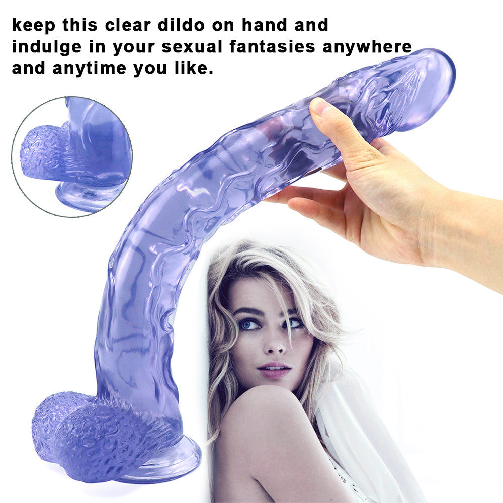 Gode Jelly Bleu Transparent Long 42 cm