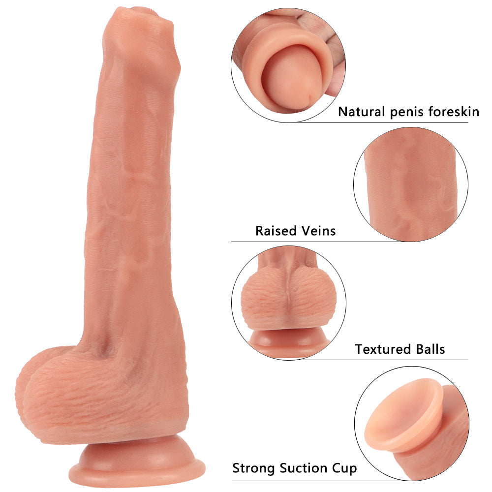 22 CM XL Souple Prépuce Gode Réaliste