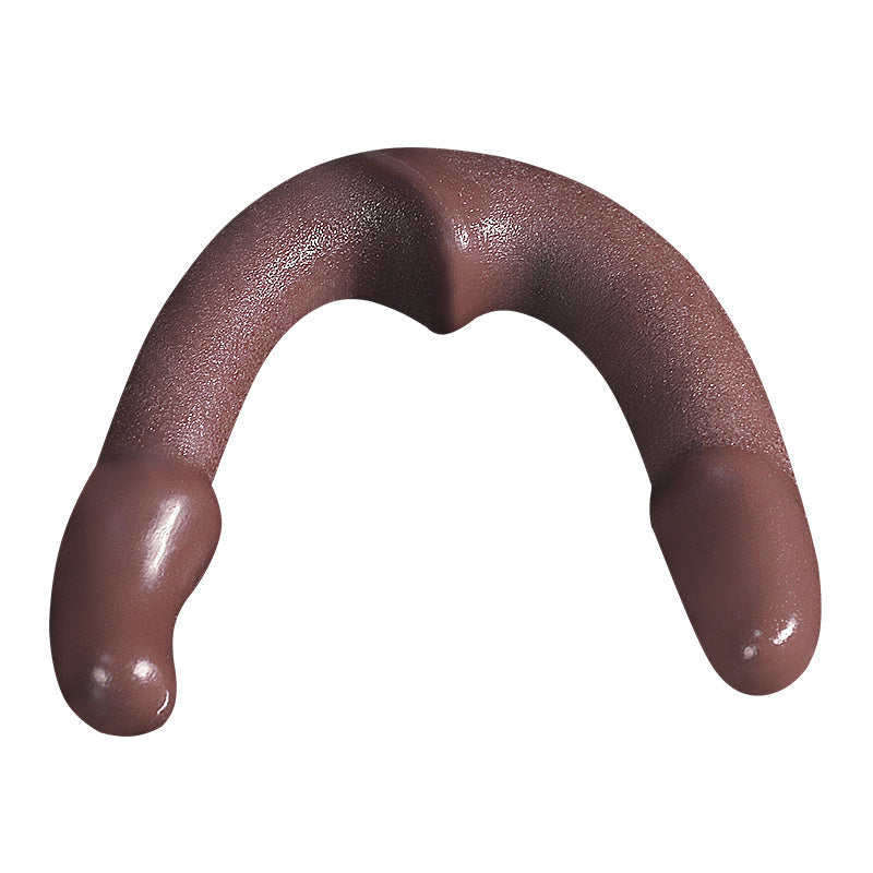 Gode Ceinture Sans Harnais Réaliste Marron Souple 33,5 cm