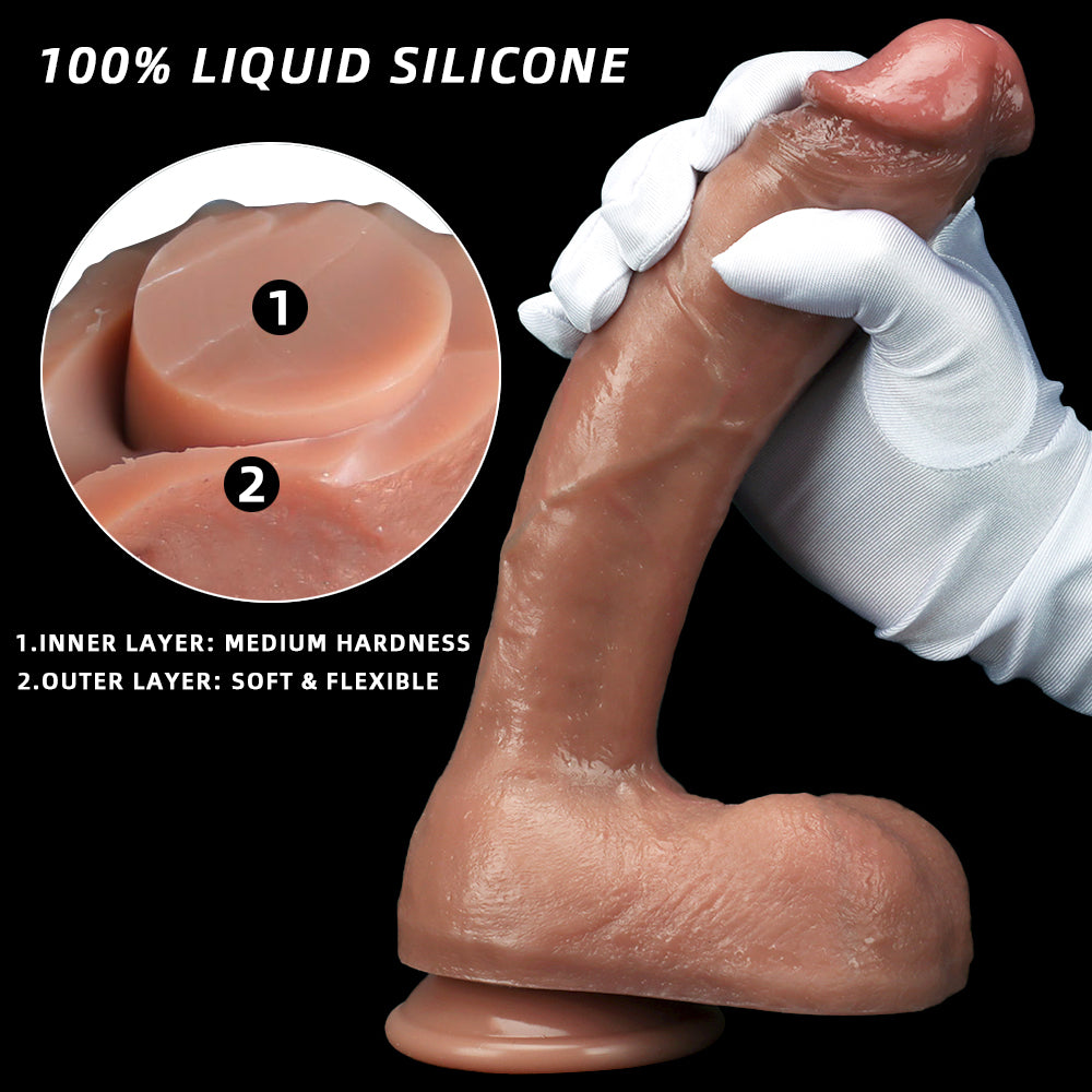 25 CM Réaliste Double Densité Silicone Gode Gros