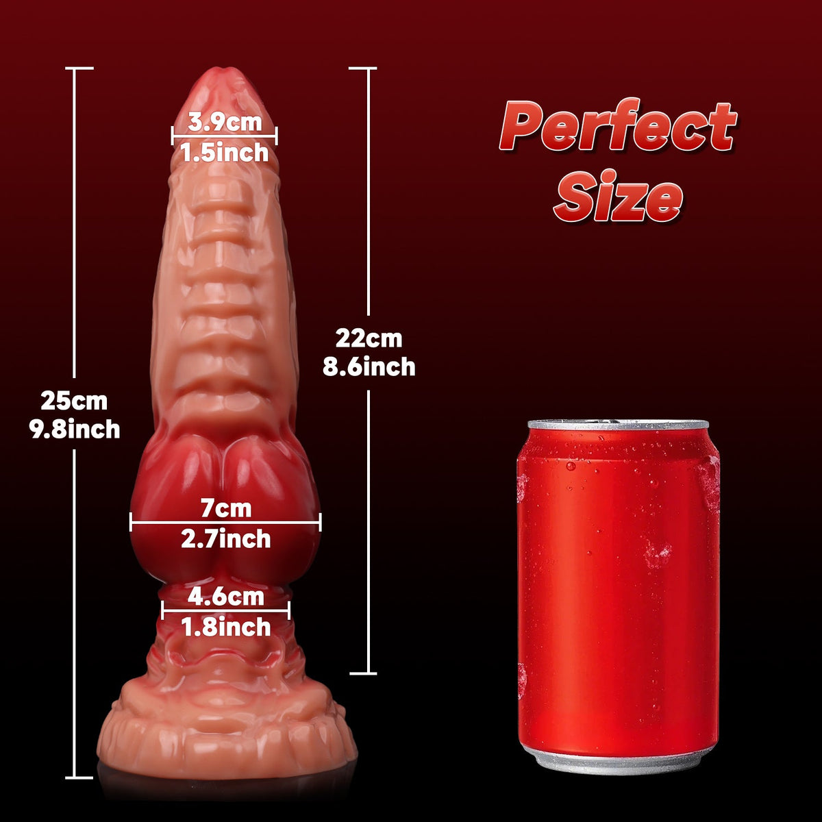 Enorme Gode Dragon Fantasy à Nœud 25 cm