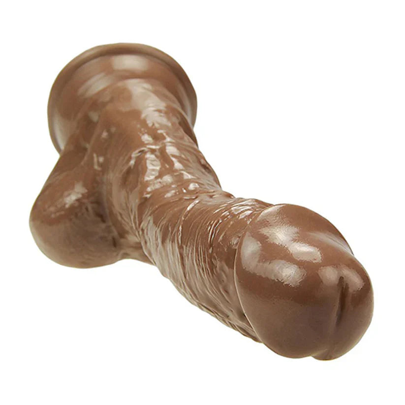 24.5CM Marron Réaliste Courbé Gode Ventouse