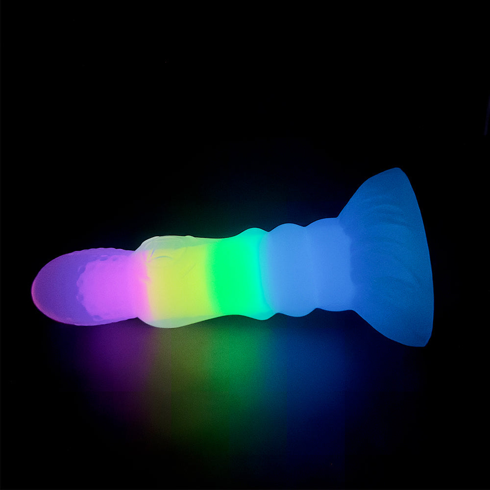 Gode Lumineux Arc-en-Ciel Transparent en Silicone 20 cm