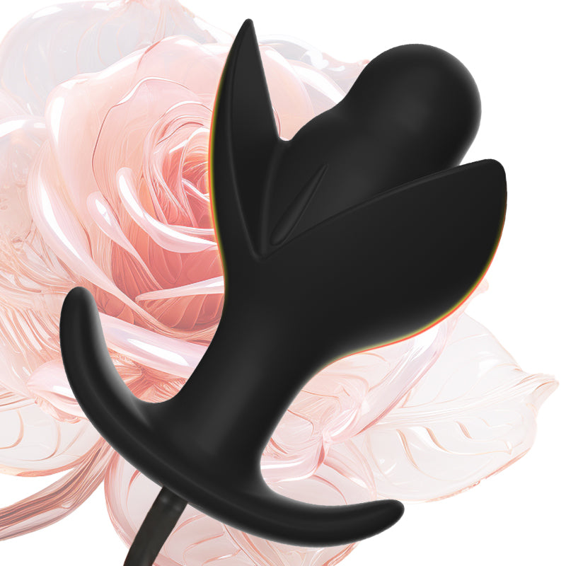Noir Fleur de Pétale Plug Anal XXL Gonflable