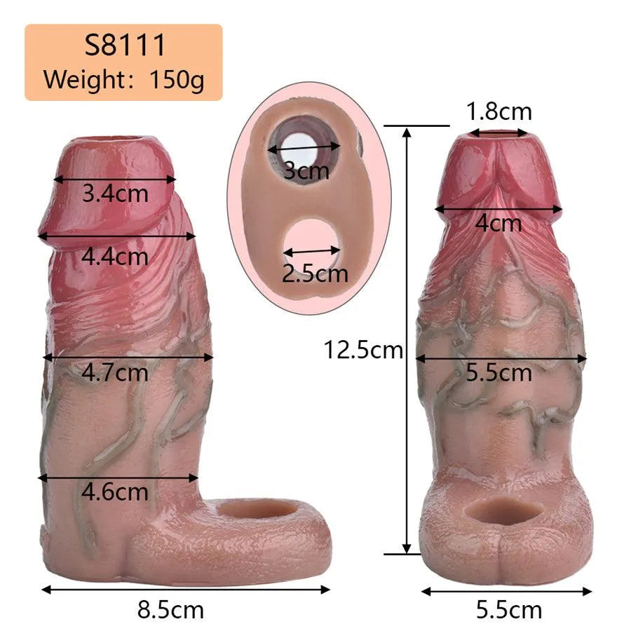 12,5 cm Gaine à Pénis Réaliste Fat Boy en Silicone