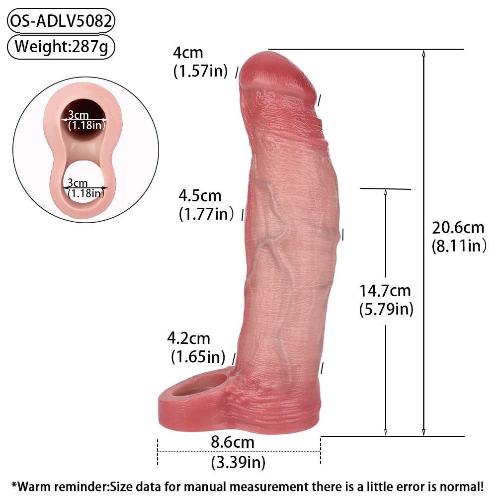 20,6 cm Ultra Réaliste Gaine à Pénis Vibrante