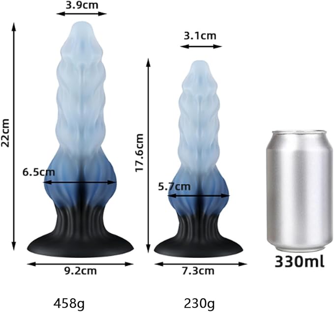 Gode Chien Fantasy Nervuré en Silicone avec Nœud 22 cm