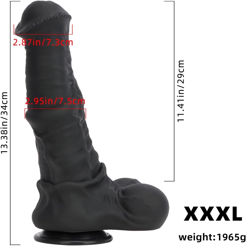 Gode XXL Cheval Noir Fantasy à Base évasée