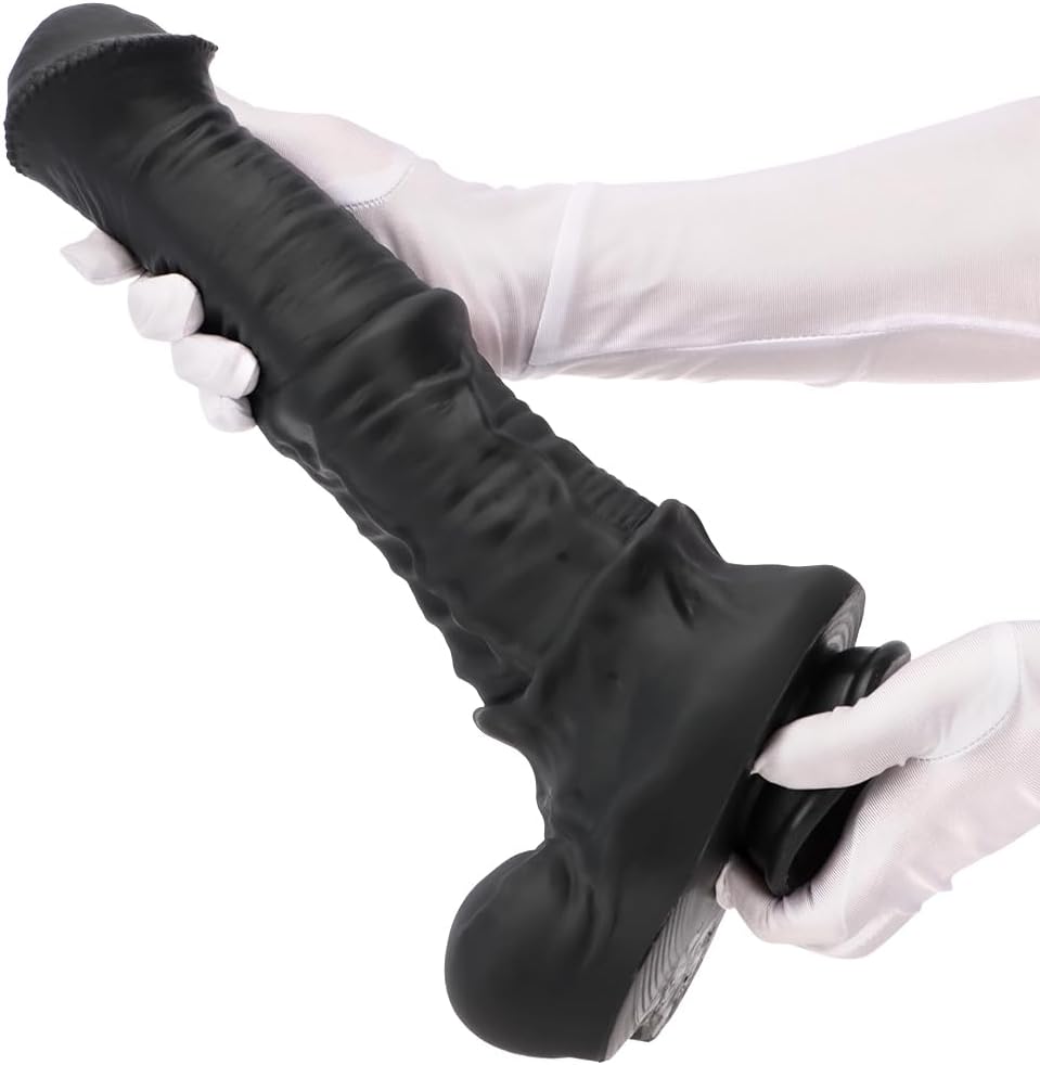 Gode XXL Cheval Noir Fantasy à Base évasée