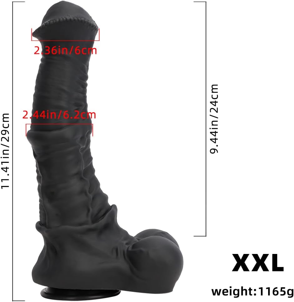 Gode XXL Cheval Noir Fantasy à Base évasée