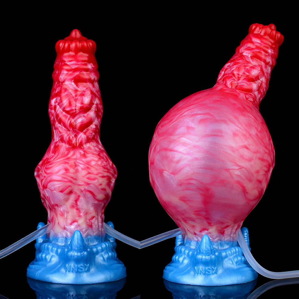 18,6 Cm Gode Chien Gonflable Éjaculateur En Silicone