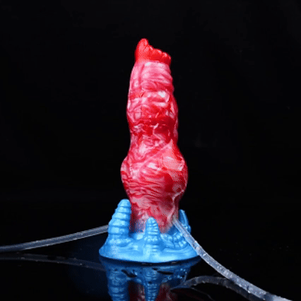 18,6 Cm Gode Chien Gonflable Éjaculateur En Silicone