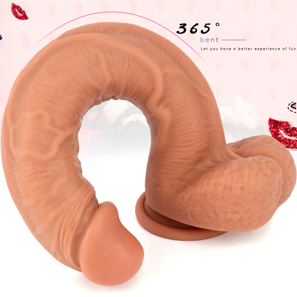 30 CM Long Souple Réaliste Courbé Gode Geant