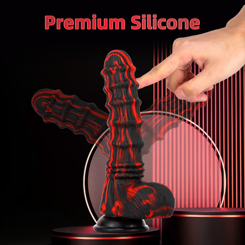 Silicone Noir Nervuré Gode Monstrueux
