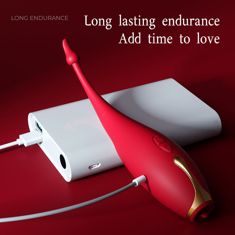 Stimulateur Clitoridien à Succion et Vibromasseur Point G Rouge